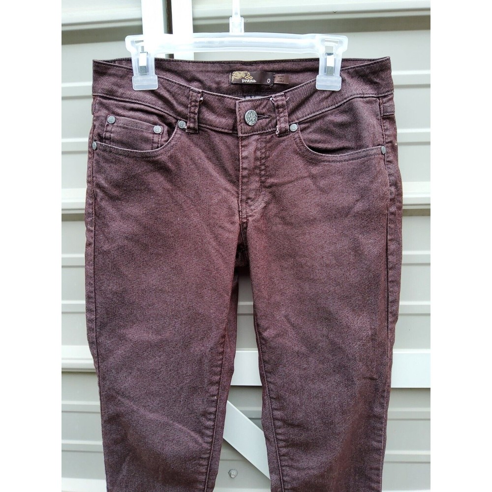 PrAna  Skinny Briann Women’s Pant - Size 0 Burgundy - Picture 2 of 3